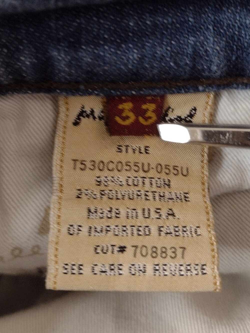7 For All Men Kind t Blue Straight Leg Men's Jeans (33) - Picture 5 of 15